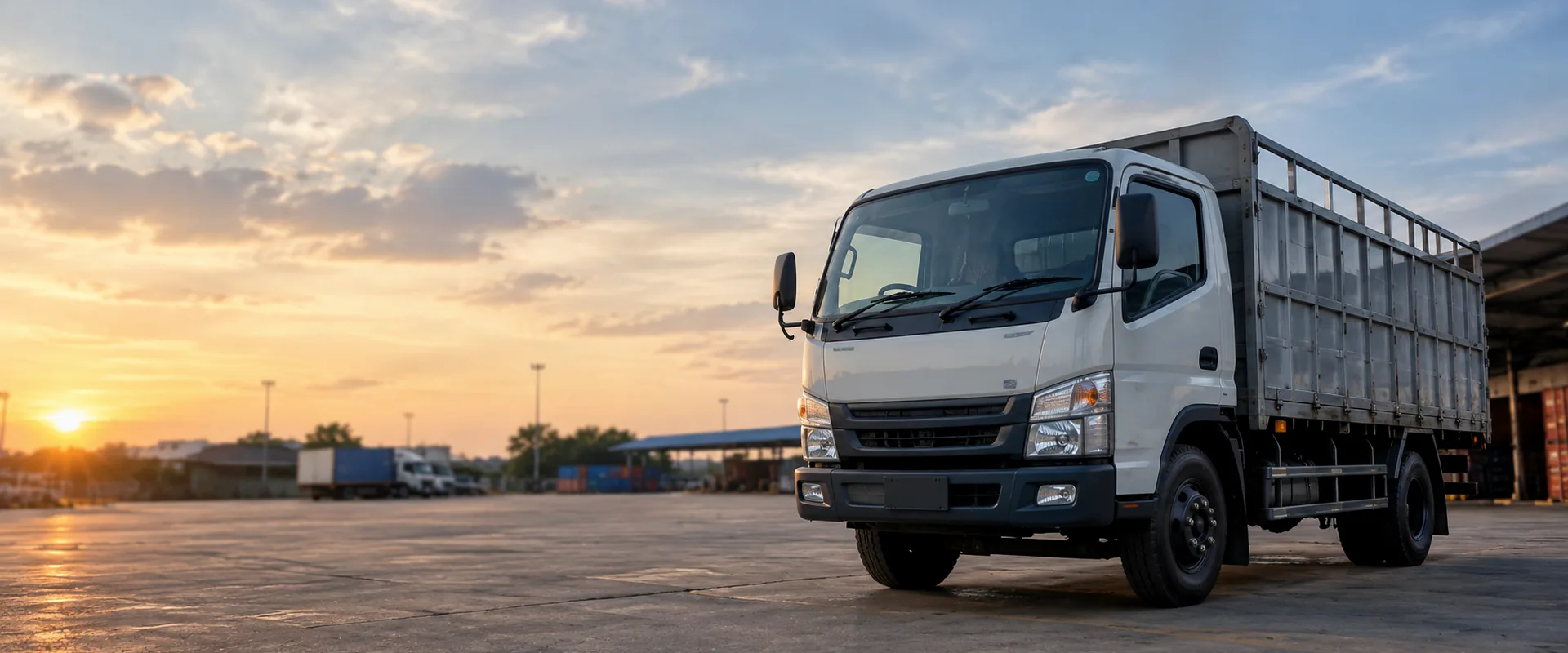 Truk diesel di halaman gudang